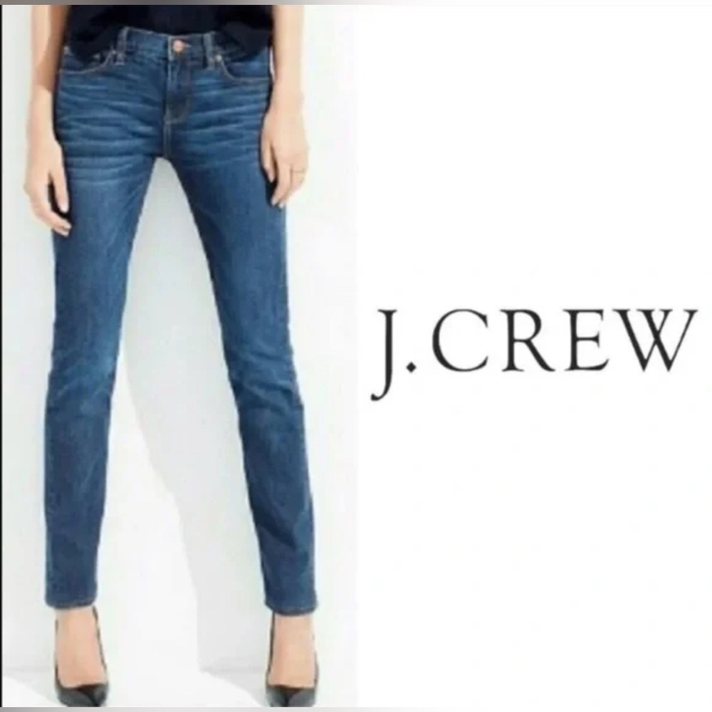 J. Crew Matchstick Stretch Straight-Leg Jeans In Dark Wash.     Size-12